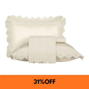 Jogo de Lençol King Bordado Garden Cetim 300 fios